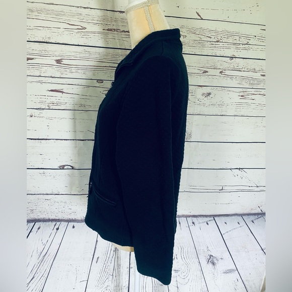 Women’s Small Sweater Cardigan Rafaella Quilt Texture Knit Zip Medium Weight - Picture 6 of 10